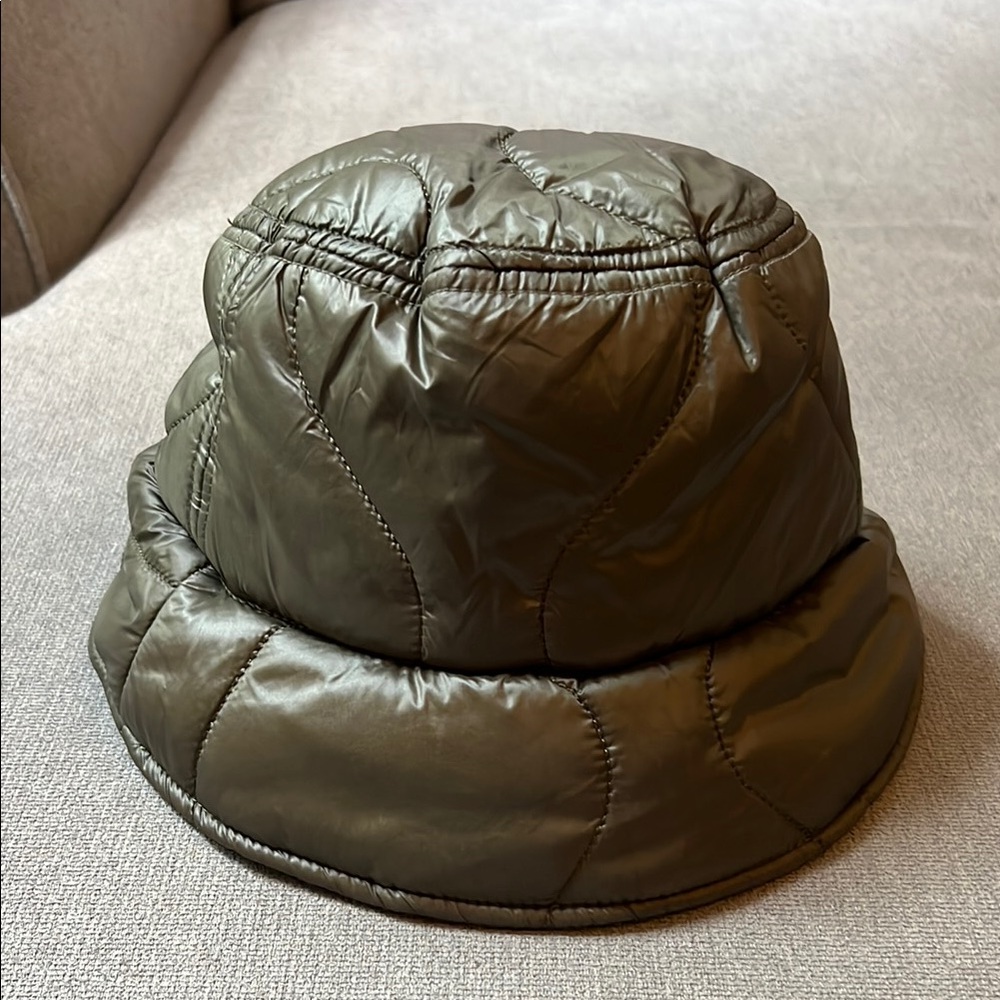 Olive Quilted Bucket Hat